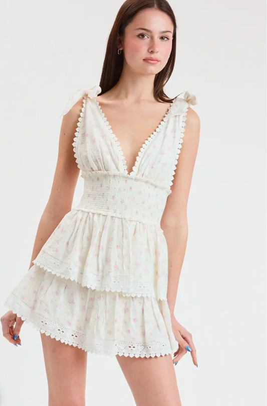 Ditsy Tie Strap Dress
