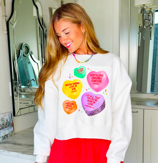 Jesus Candy Hearts Sweatshirt