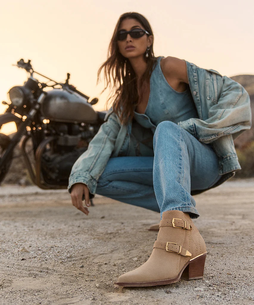 Ronnie Booties, Camel Suede