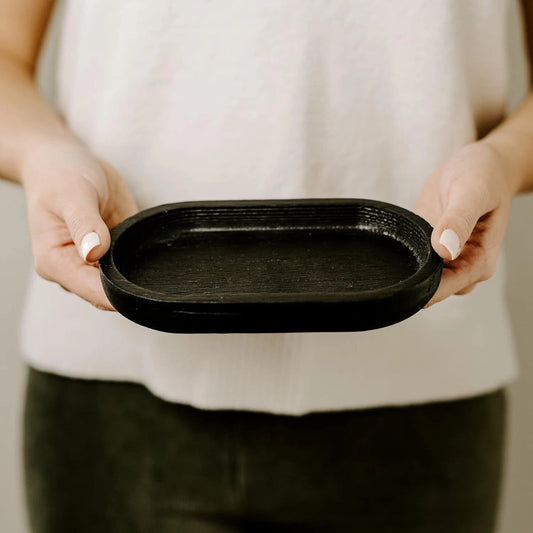 Small Wood Tray, black
