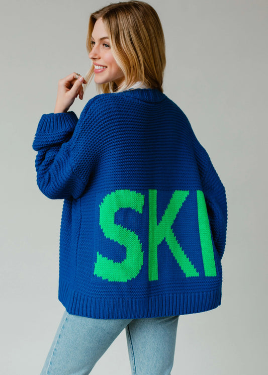 Blue Ski Knit Cardigan