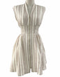 Clara Dress White/Taupe