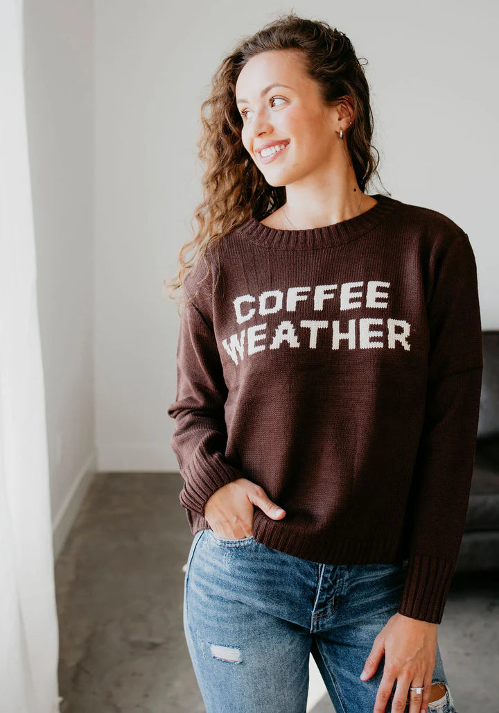 Dark Brown Coffee Weather Sweater