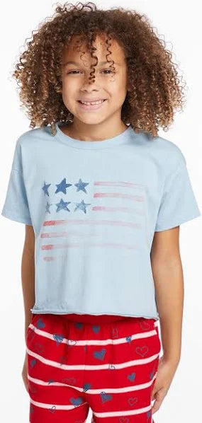 Kids Flag Tee baby blue