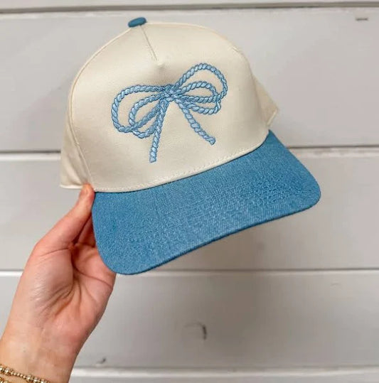 Rope Denim Bow Trucker Hat