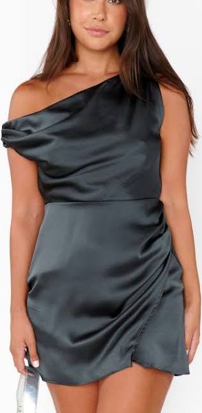 Jodie Mini Dress Gunmetal Satin