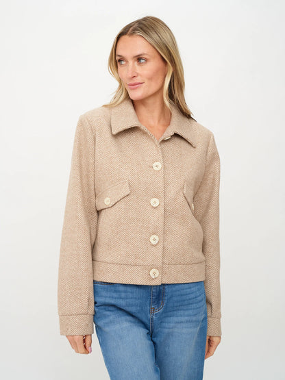 Katrina Herringbone Jacket, Camel