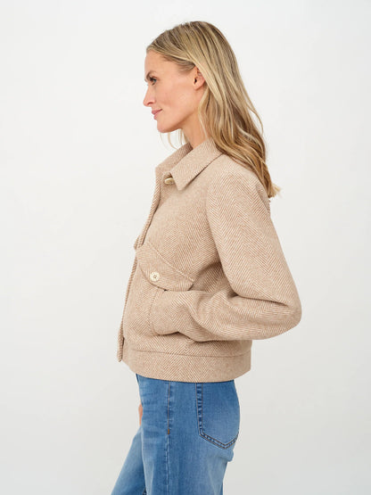 Katrina Herringbone Jacket, Camel