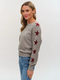 Maddy Star Graphic Sleeve, Grey/Burg
