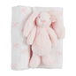 Pink Bow Bunny Swaddle & Rattle